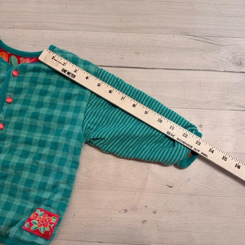 Vintage Gymboree‎ girls rainbow tag reversible sweater tulip teal blue